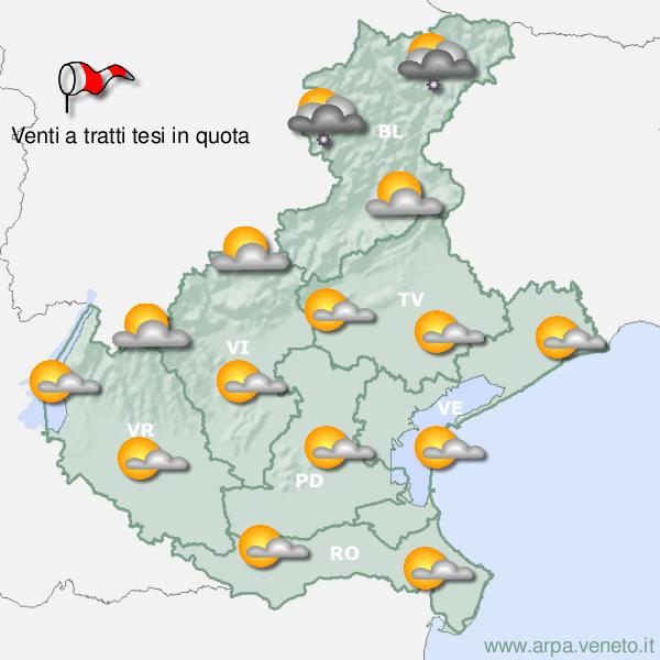 Meteo: il bollettino di Arpav per la terza settimana dell’anno