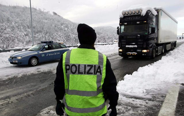 Autostrada del Brennero chiusa per neve