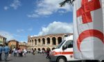 La Croce Rossa in piazza Bra per la campagna "Non sono un bersaglio"