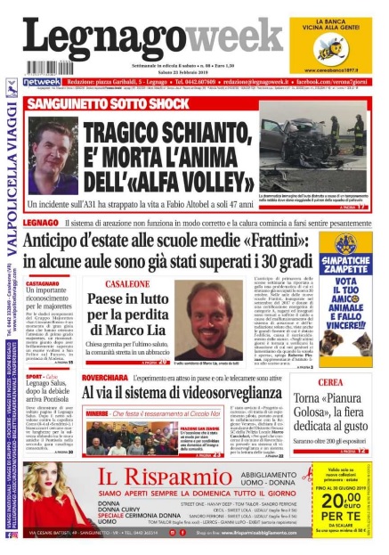 La prima pagina di LegnagoWeek