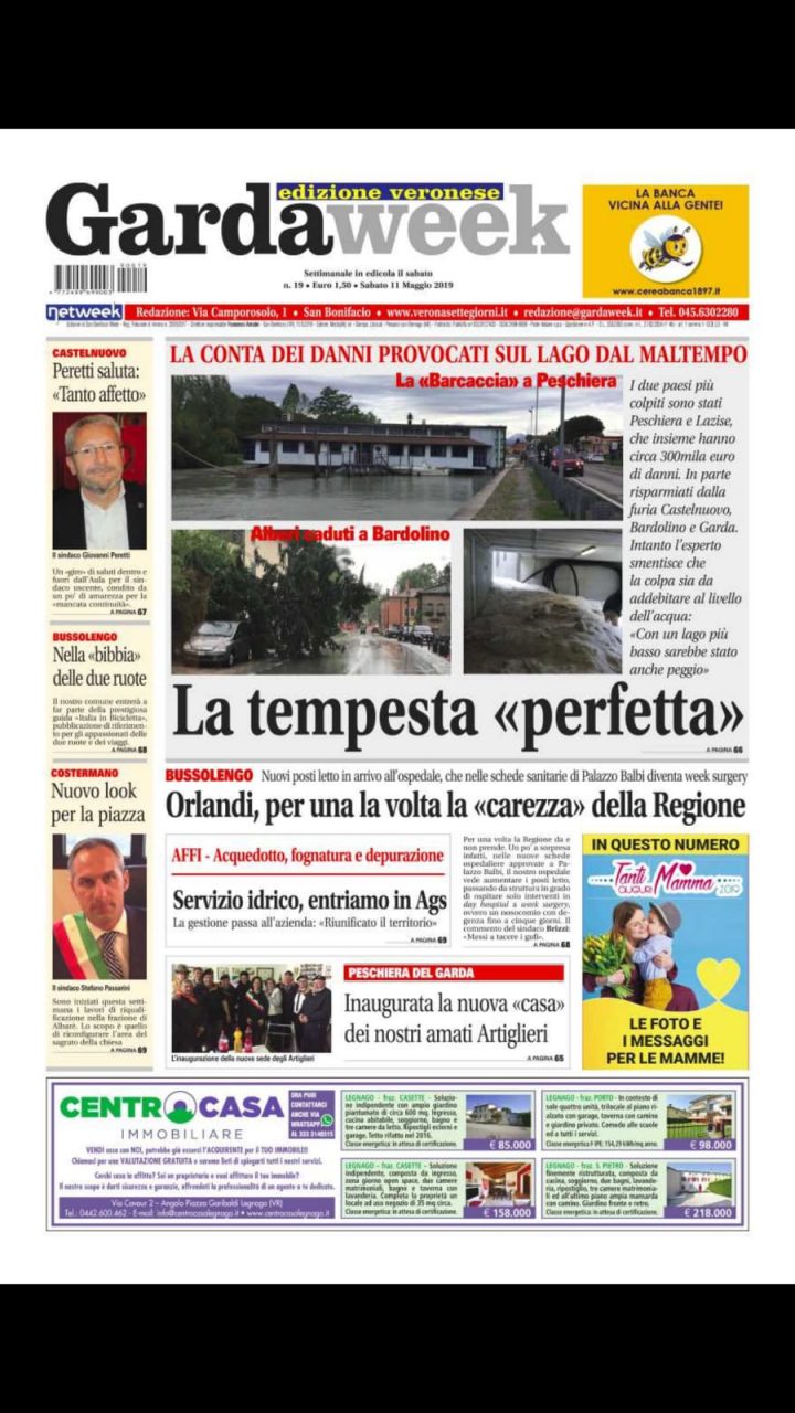 GardaWeek è in edicola, ecco la prima pagina