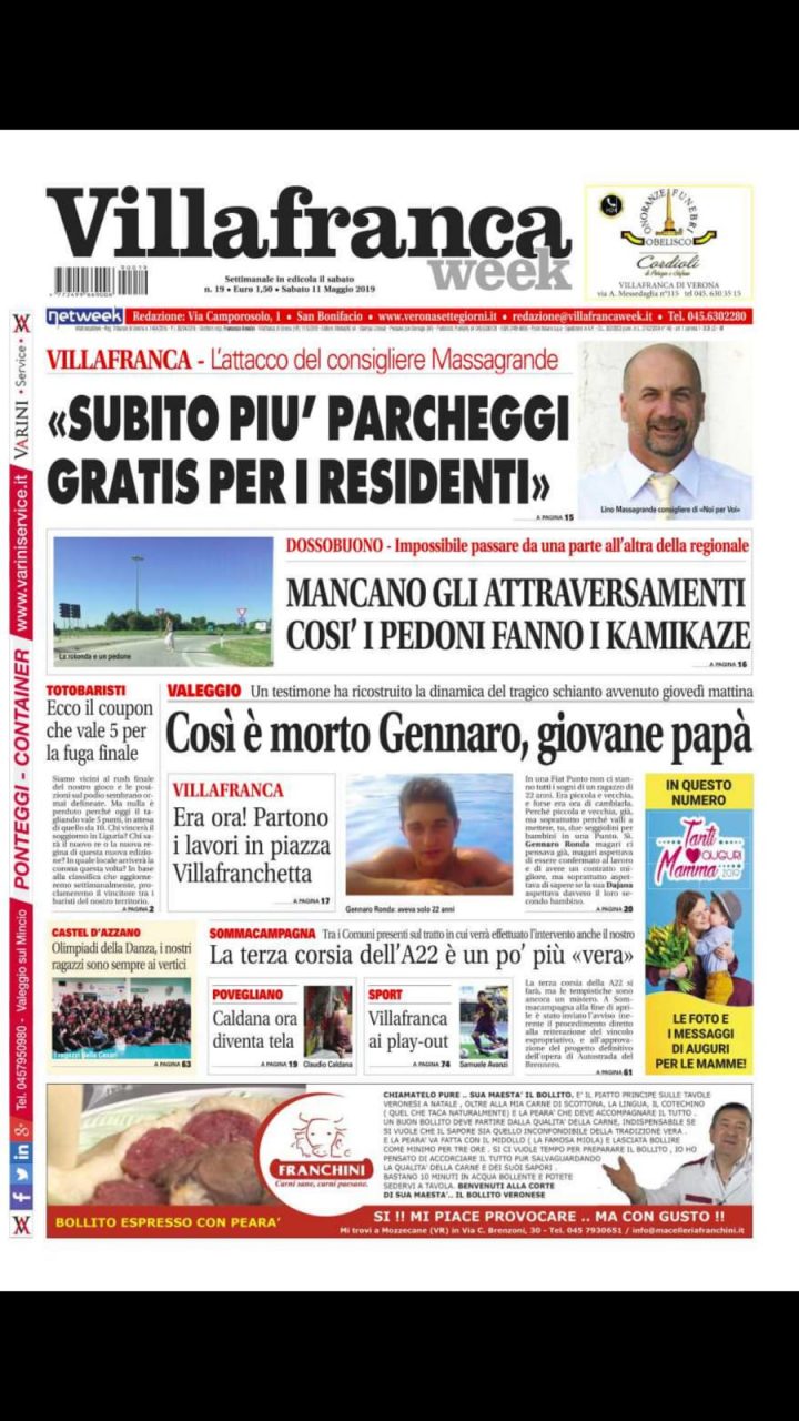 Buongiorno con il nuovo numero di VillafrancaWeek