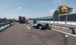 Incidente in autostrada, una vettura ribaltata e tre feriti FOTO e VIDEO