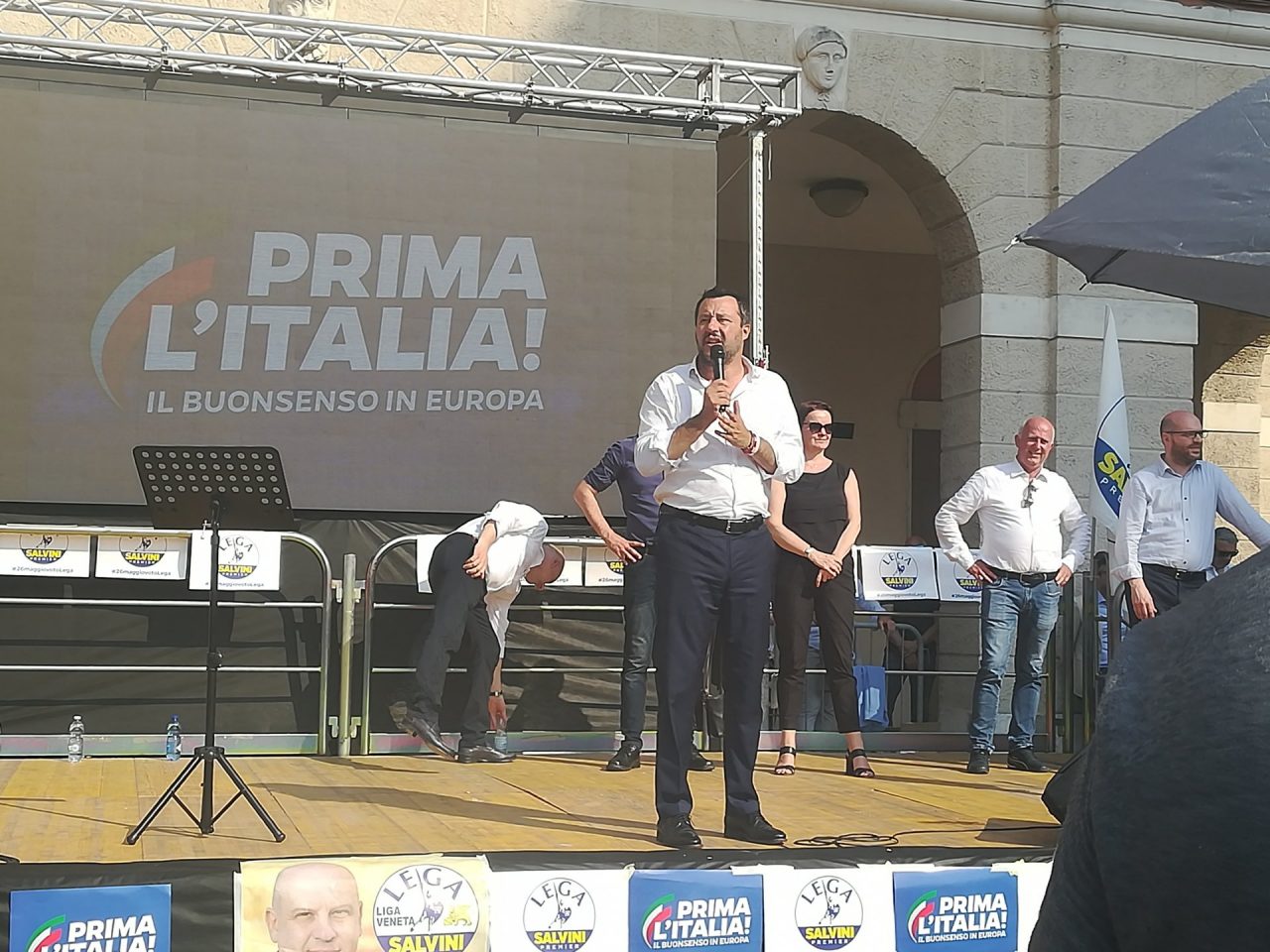 Salvini a San Bonifacio per sostenere Ferrarese FOTO e VIDEO