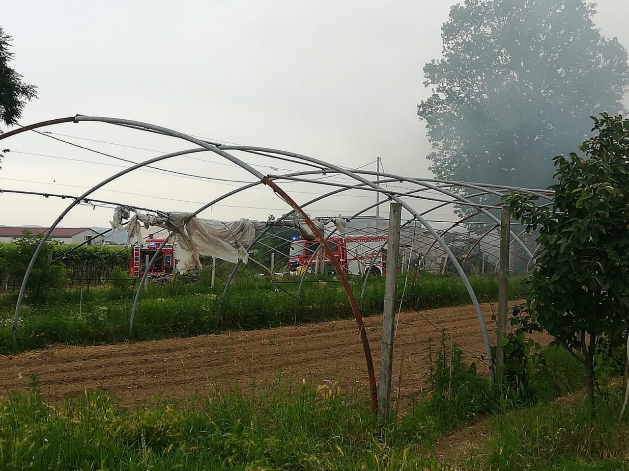 Incendio in un deposito a Bonaldo di Zimella
