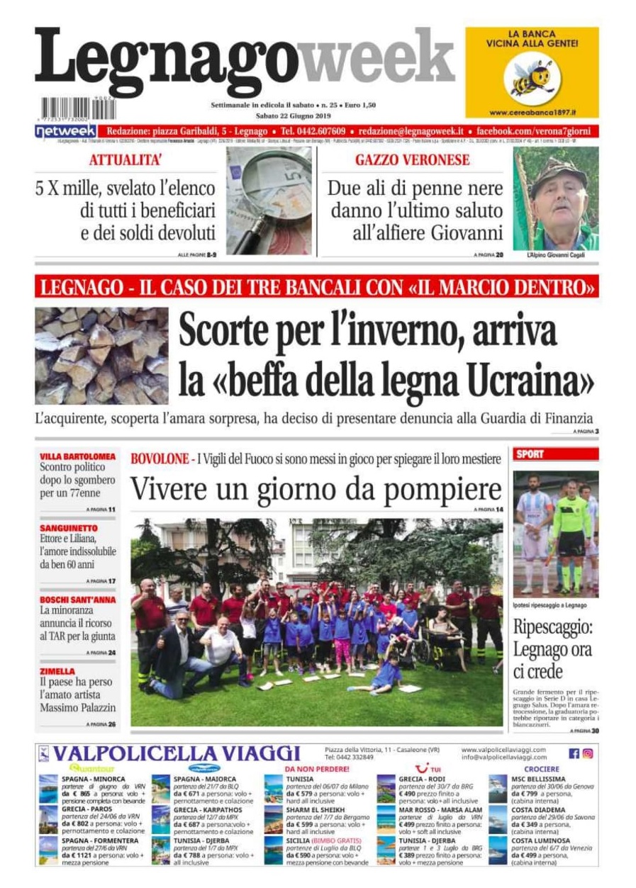 La prima pagina di LegnagoWeek
