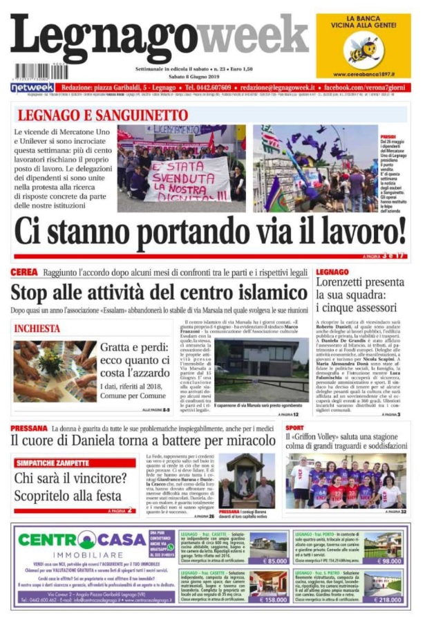 Ecco la prima pagina di LegnagoWeek