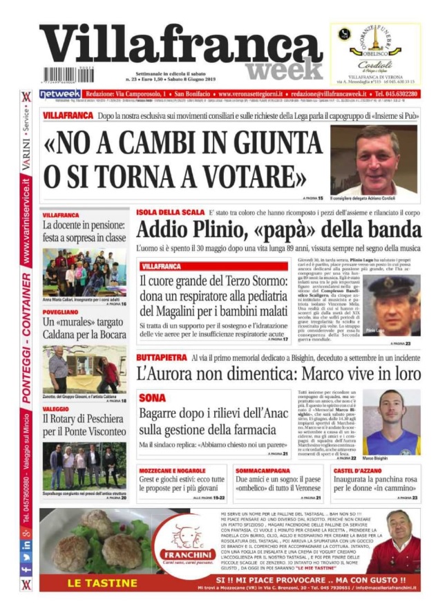 La prima pagina di VillafrancaWeek