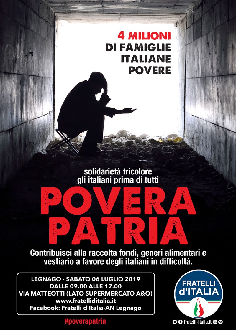 “Povera Patria” ritorna a Legnago la manifestazione promossa da Fratelli d’Italia