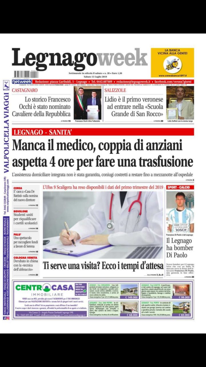 Legnago Week, ecco la prima pagina