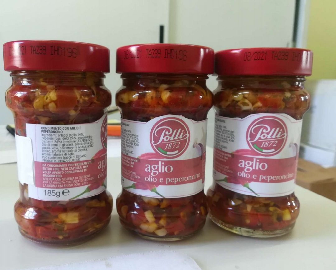 Aglio olio e peperoncino richiamato per rischio fisico