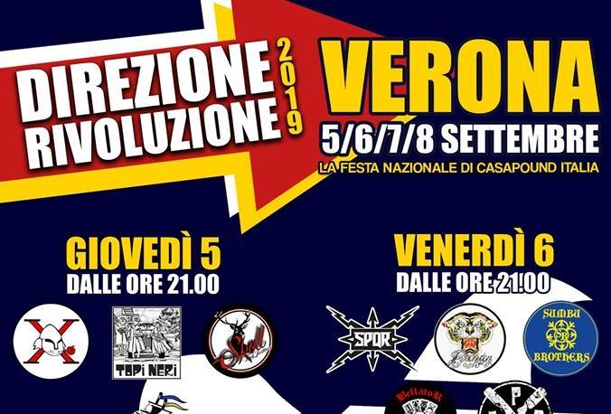 Verona, nel fine settimana la festa nazionale di Casapound