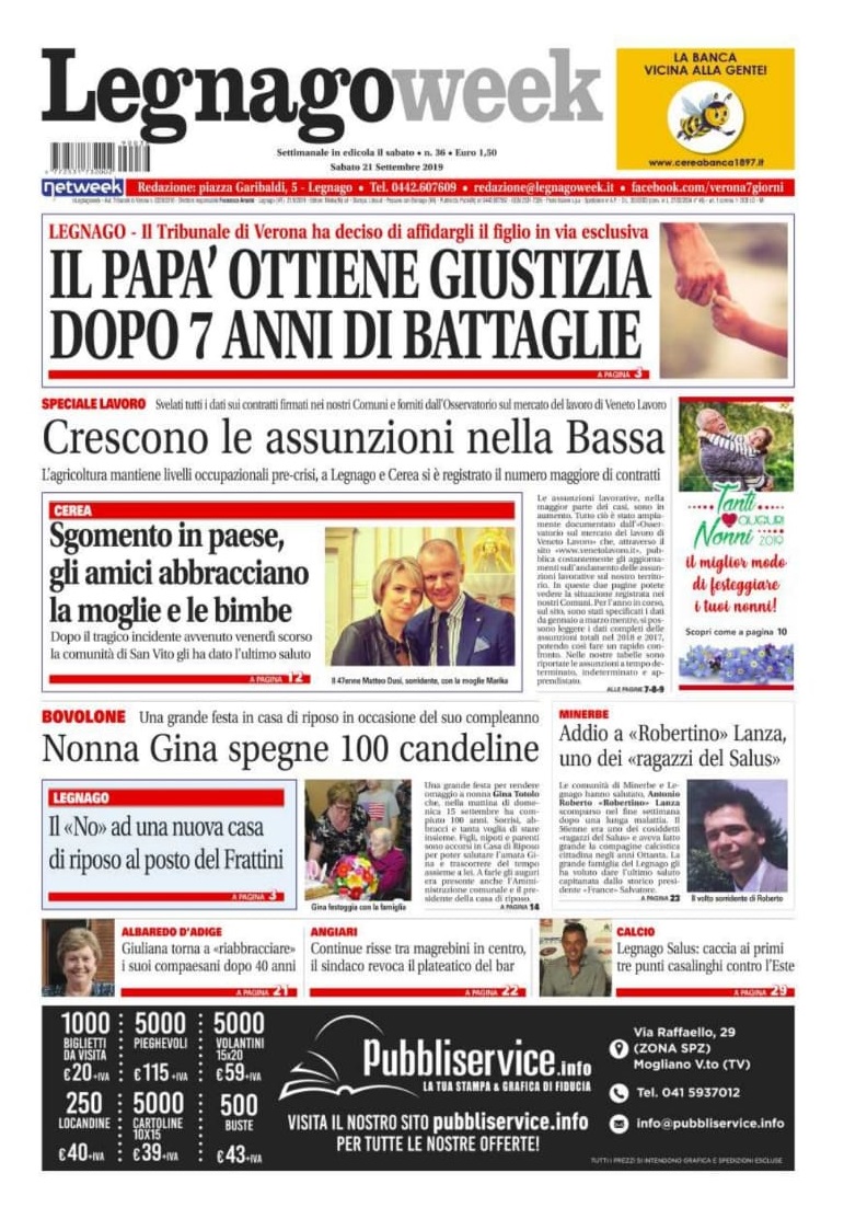 La prima pagina di LegnagoWeek