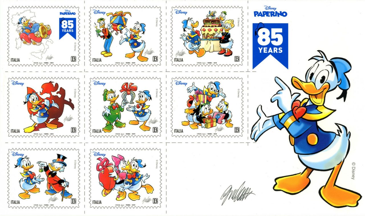 Paperino, arrivano i francobolli di Poste Italiane dedicate al fumetto Disney