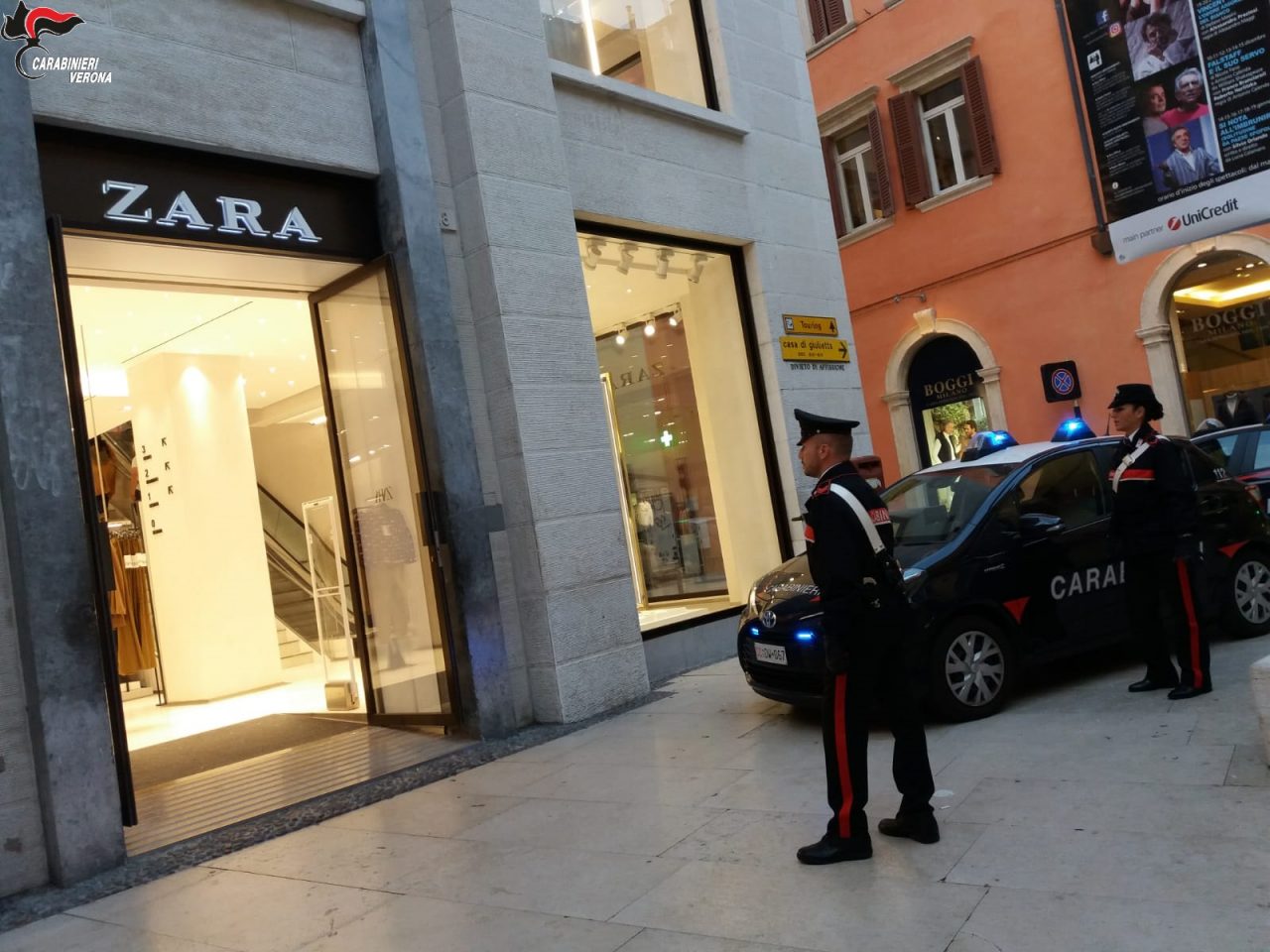 Furto da Zara, una donna arrestata a Verona