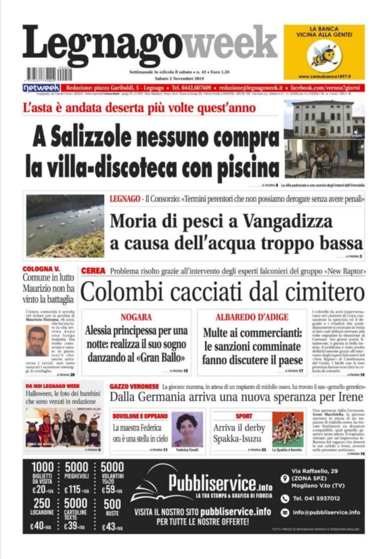 La prima pagina di LegnagoWeek