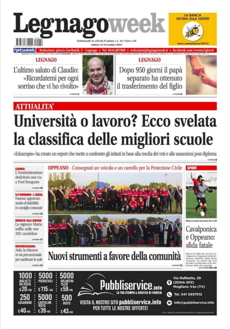 La prima pagina di LegnagoWeek