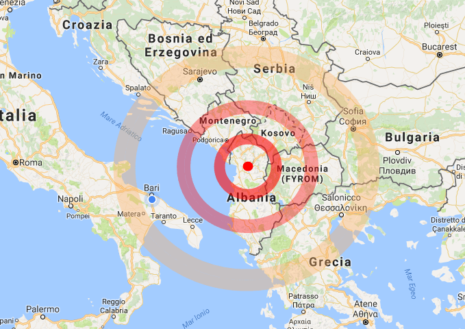 Terremoto in Albania: scossa avvertita anche nel veronese