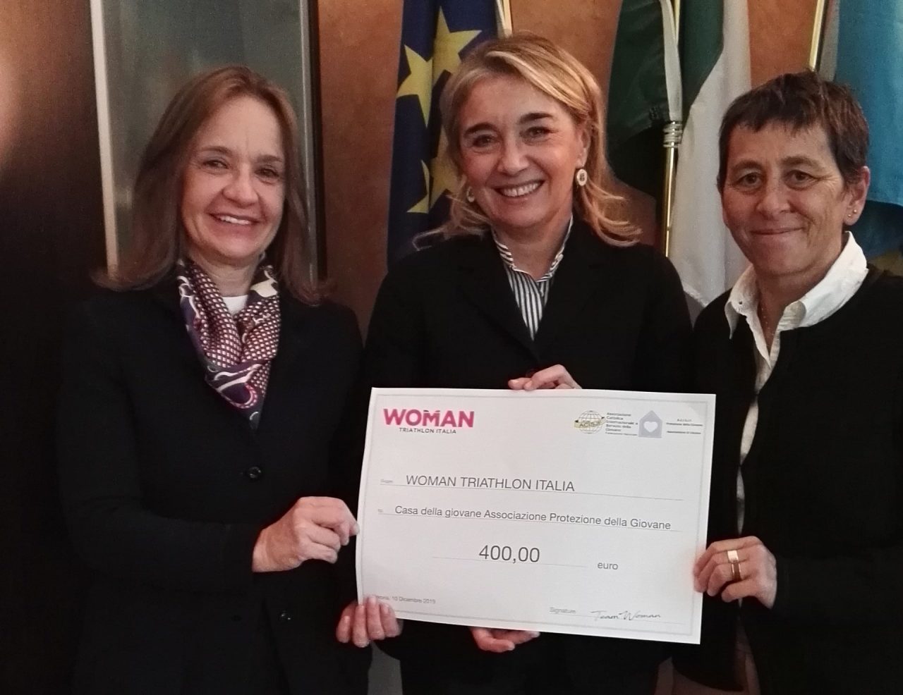 Woman Triathlon Italia ha donato 400 euro in favore delle donne in difficoltà