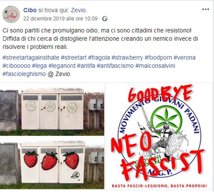 Lega Giovani, querela per diffamazione nei confronti del writer Cibo