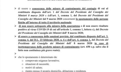 Autocertificazione, il nuovo modulo per dichiarare di non essere positivi al Covid-19