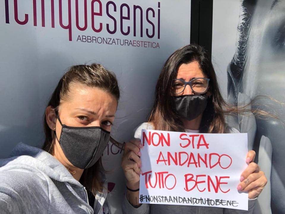 Flashmob dei commercianti di San Giovanni Lupatoto per chiedere al Governo aiuti concreti e tempestivi