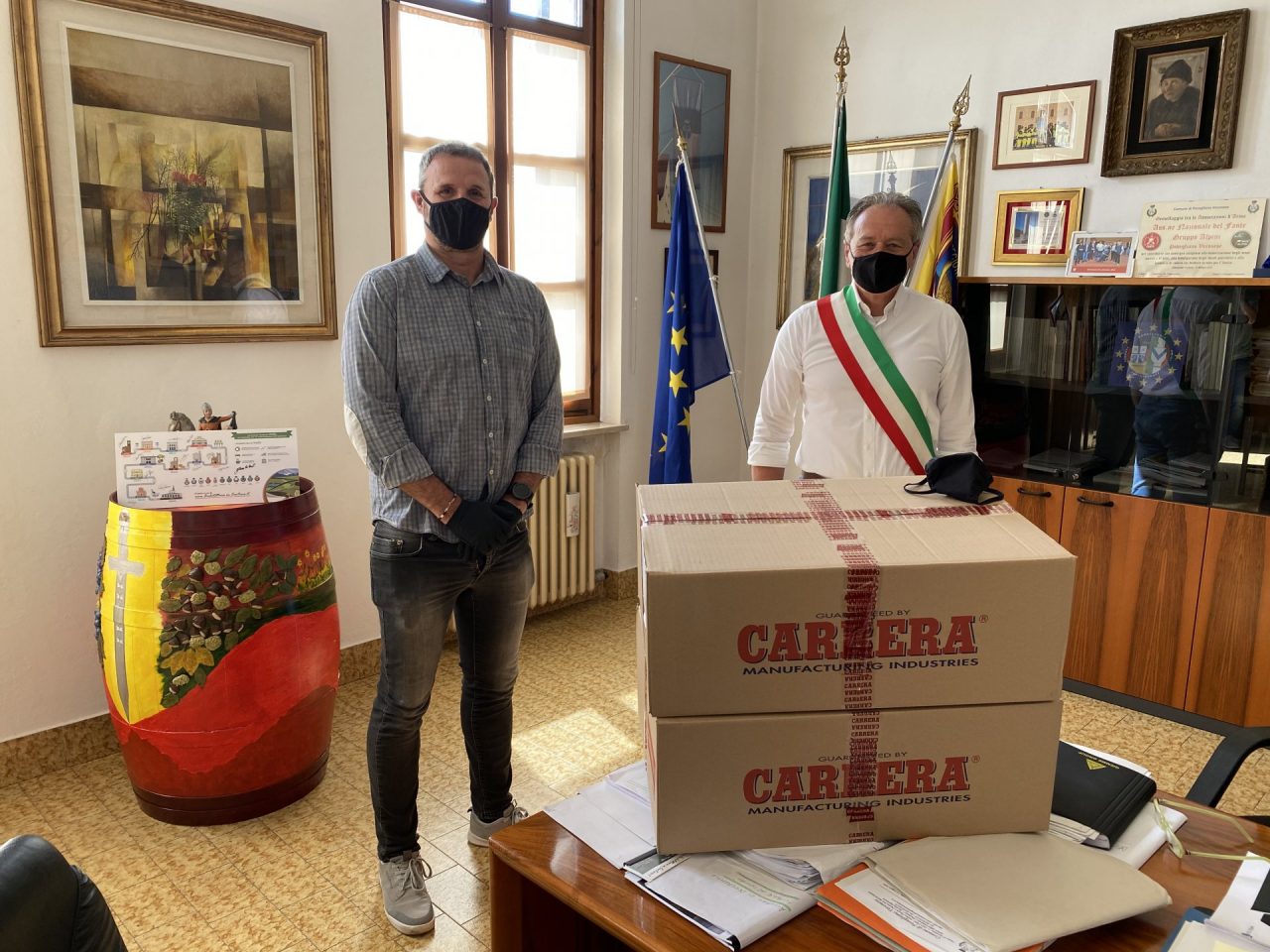 Carrera ha donato 2mila mascherine al Comune di Povegliano Veronese