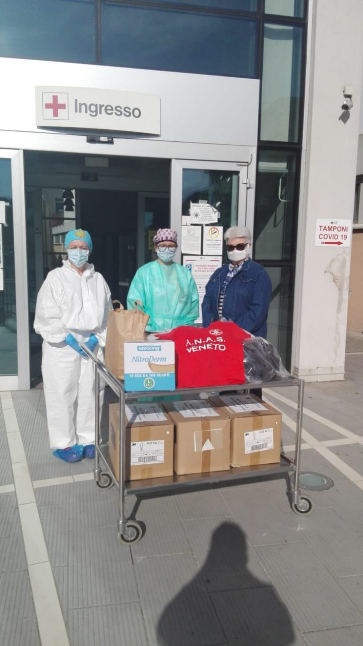 Anas Veneto sezione Bonavigo ha donato 3200 maschere con visiere, tute e igienizzante al Mater Salutis