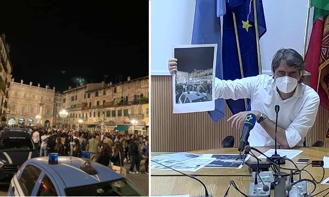 Sboarina: “Piazza Erbe? Una latrina. Da oggi sarà vietato consumare bevande alcoliche all’aperto”