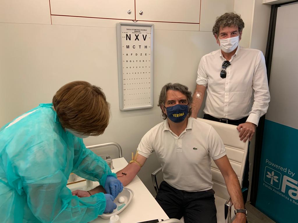 Test sierologico: ultima tappa della campagna “Salutissima”, anche Sboarina ha fatto l’esame