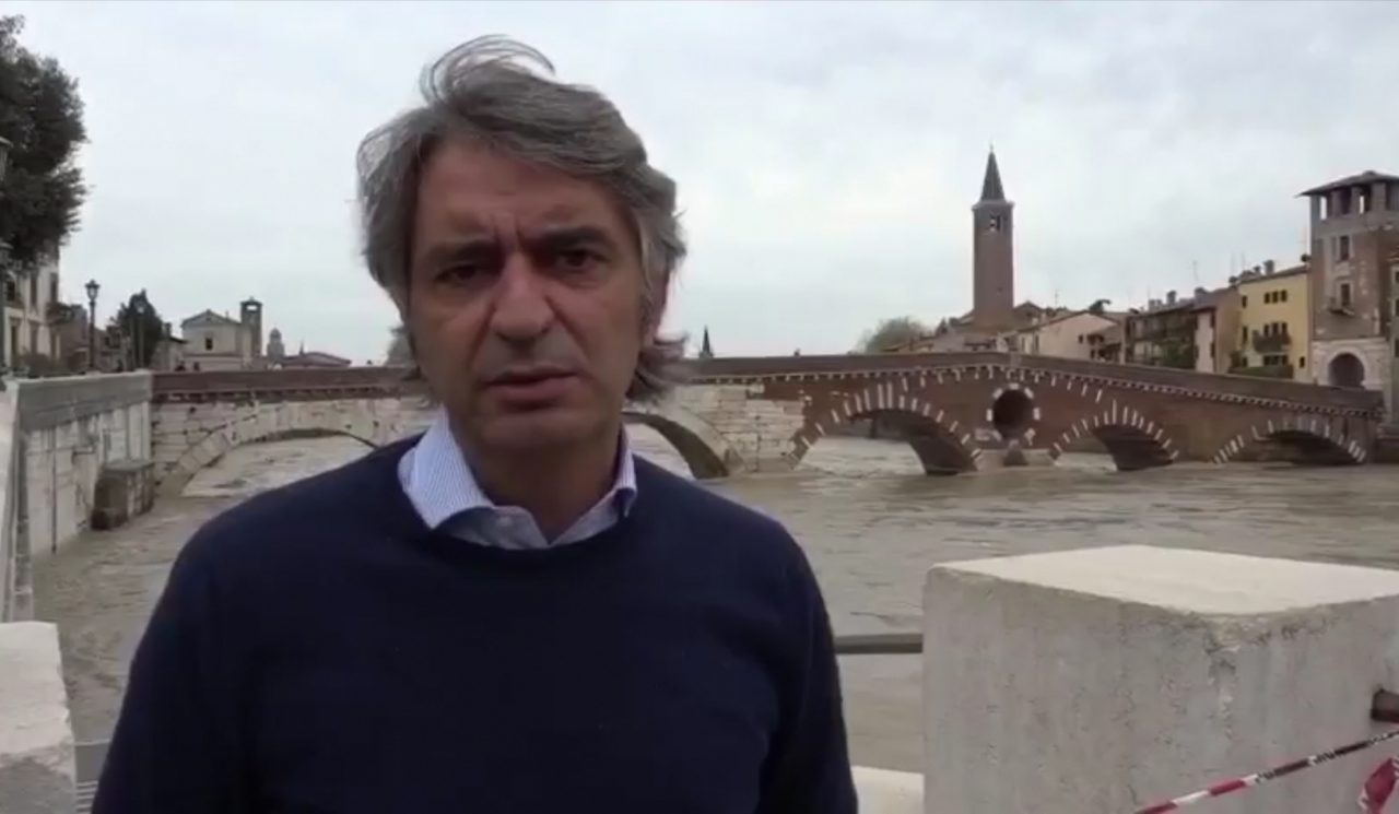 La piena dell’Adige è scesa, Sboarina: “Lontani dagli argini, il livello dell’acqua è ancora alto” VIDEO
