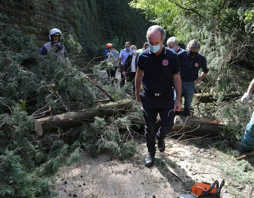 Sgombero piante e detriti: undici squadre e circa cinquanta volontari della Protezione civile al lavoro