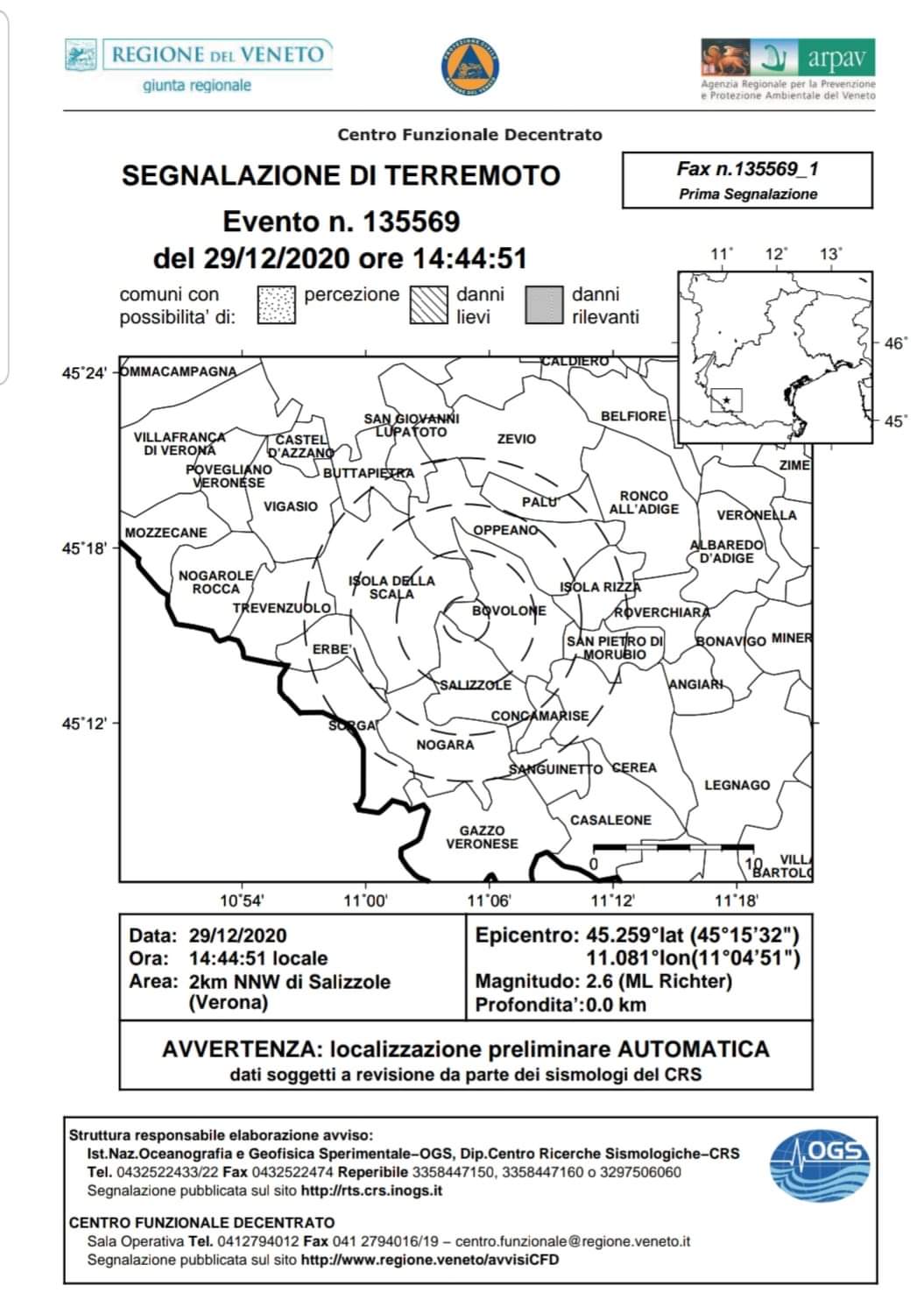 Nuova Scossa Di Terremoto Stavolta Con Epicentro A Salizzole Prima Verona 3488