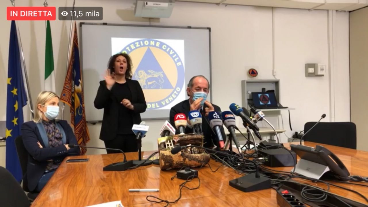 Covid, Zaia: “Dal 24 dicembre decade l’ordinanza regionale” | +3834 positivi | Dati 19 dicembre 2020
