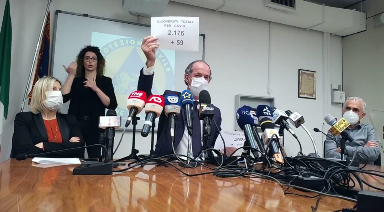 Covid, Zaia: “Abbiamo quasi finito i vaccini. Da giovedì nuovo portale per le prenotazioni” | +728 positivi| Dati 29 marzo 2021