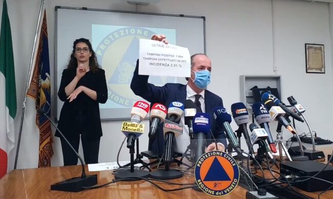 Zaia: “Entro l’estate dai 60 anni in su tutti vaccinati” | +1094 positivi Covid | Dati 21 aprile 2021