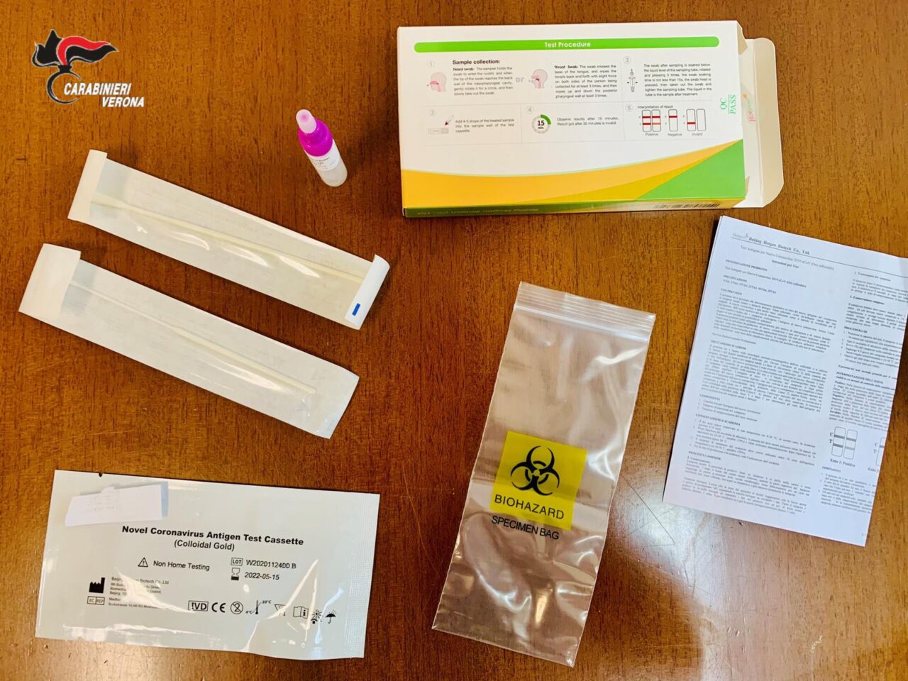 Sequestrati test anti Covid destinati a personale sanitario venduti nei bar dei distributori di benzina