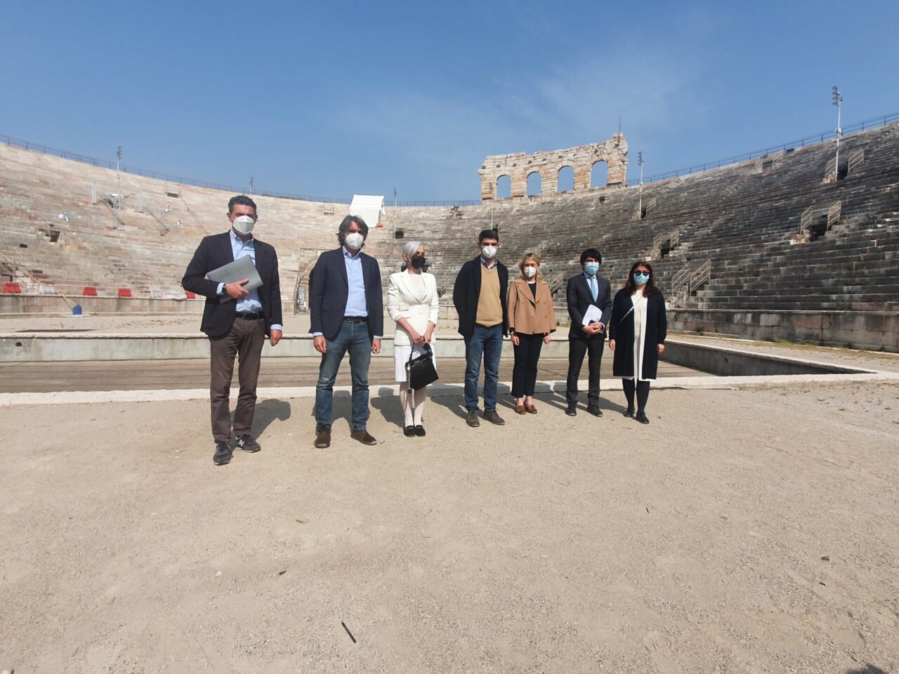 Restauro Arena, finiti i primi lavori, Sboarina: “riscriviamo la storia del monumento”