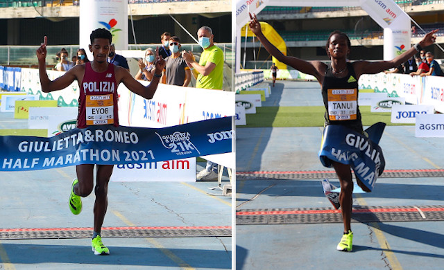 Eyob Faniel e Angela Tanui hanno vinto la 14esima Giulietta&Romeo Half Marathon