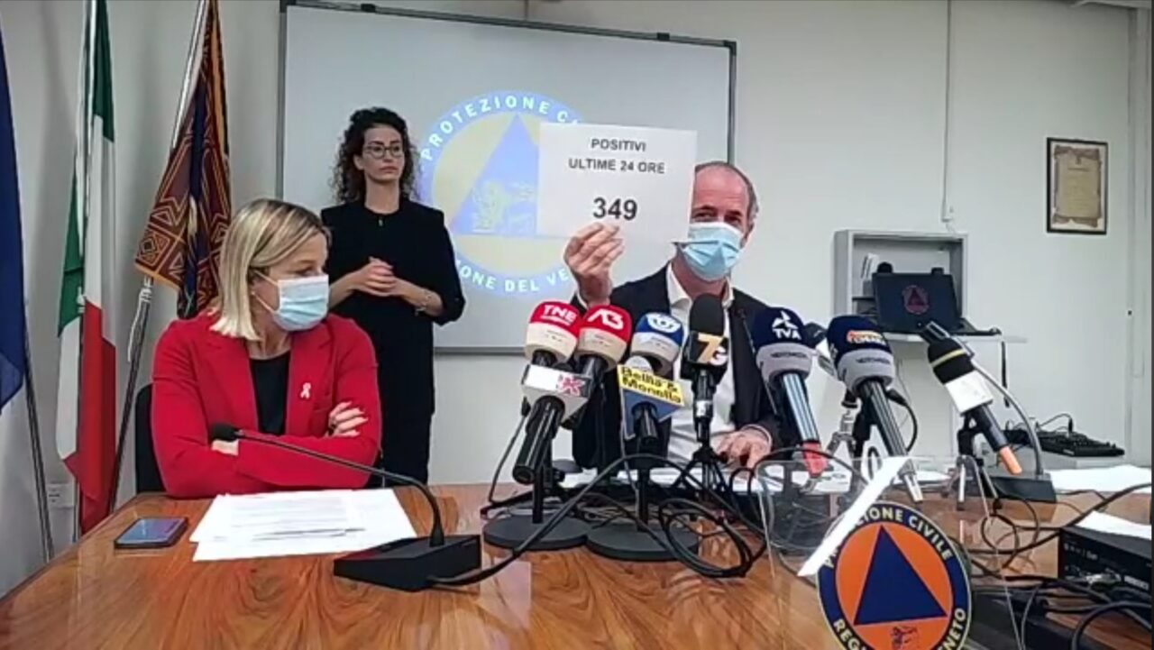 Covid, Zaia: “Restiamo in zona bianca, calano le terapie intensive. 83% dei veneti vaccinati” | +349 positivi| Dati 7 ottobre 2021