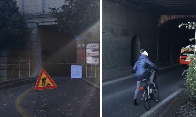 Viale Piave, lavori al sottopasso: ciclisti e pedoni “rischiano la vita” in mezzo al traffico