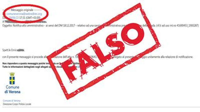 Falsi avvisi di pagamento di multe via mail: attenzione alla truffa