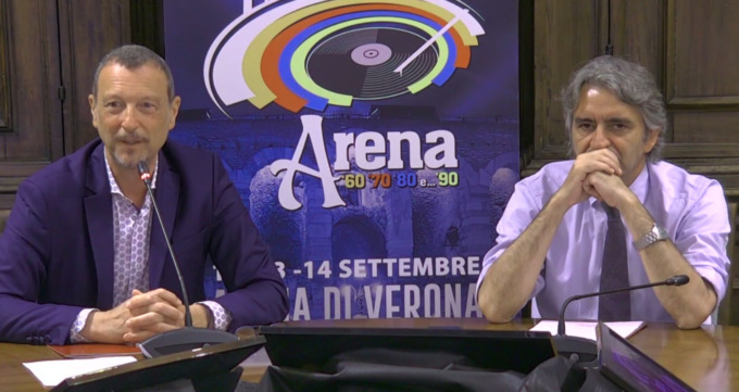 A Verona torna Amadeus con “Arena 60’70’80’ e…90’”, tre show dedicati alla grande musica