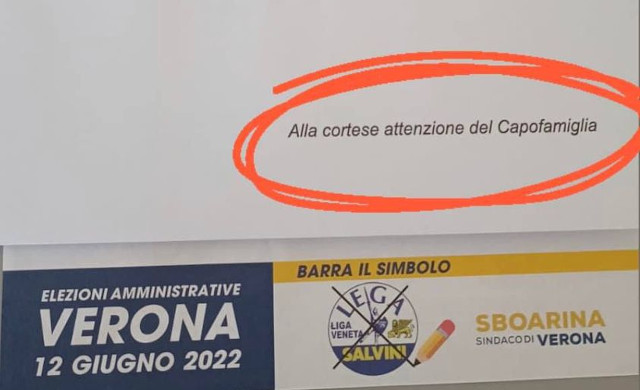 Lega scrive al “capofamiglia” e scoppia la polemica, Benini (PD): “Svilita la figura della donna”