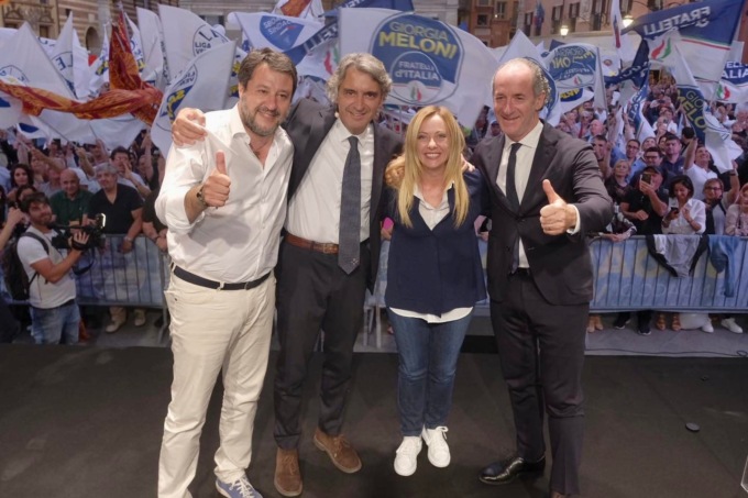 Salvini fa pace con la Meloni a Verona e “benedice” il candidato di FDI