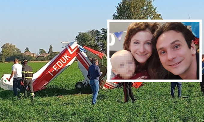 Ultraleggero caduto, il viaggio era un regalo del marito: Francesca lascia un bimbo di 20 mesi