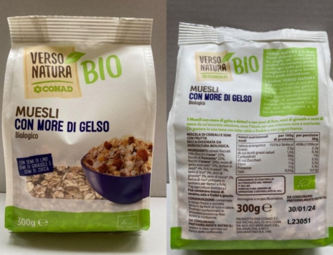 Senape non dichiarata nel muesli di Verso Natura Bio Conad: i lotti ritirati 