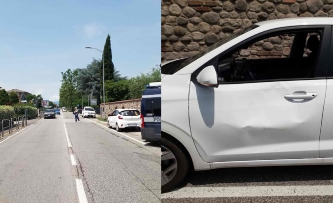 Pecora scappa da un cortile e centra in pieno un’auto