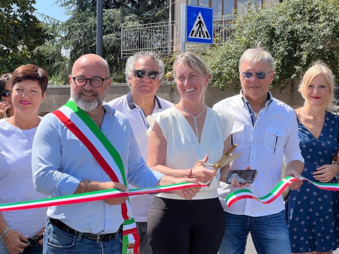 Inaugurato il nuovo tratto pedonale e ciclabile in via Marconi a Cerea