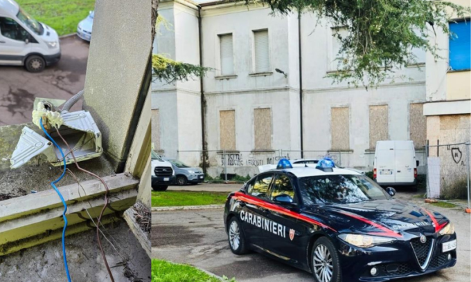 Senzatetto occupa una stanza dell’ex ospedale Zavarise-Manani e riesce a collegarsi alla rete elettrica pubblica